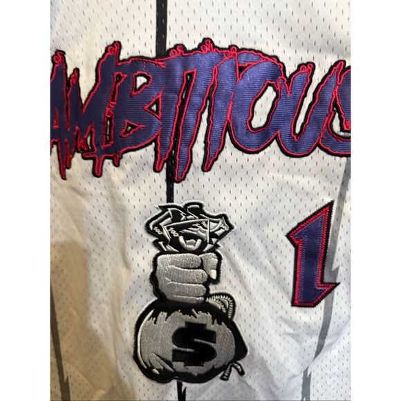 Baywood Classics Men's White Purple Athletic Rare Basketball Jersey Size Large - Picture 8 of 9